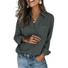 image:imageZeagoo Blouses for Women Long Sleeve Button Down Shirts Dressy Casual Collared Tops Business Work OutfitsArmy Green