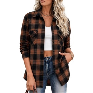 image:imageZeagoo Flannel Shirt Women Plaid Button Down Shackets Long Sleeve Fall Tops  Cotton Brushed Flannel Shirts Lightweight Loose Fit Blouse Business Casual Office Outfits 2026 Fashion Summer Western ClothesAgz803