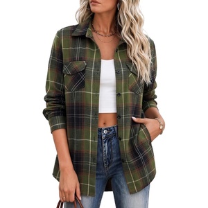 image:imageZeagoo Flannel Shirt Women Plaid Button Down Shackets Long Sleeve Fall Tops  Cotton Brushed Flannel Shirts Lightweight Loose Fit Blouse Business Casual Office Outfits 2026 Fashion Summer Western ClothesGw378
