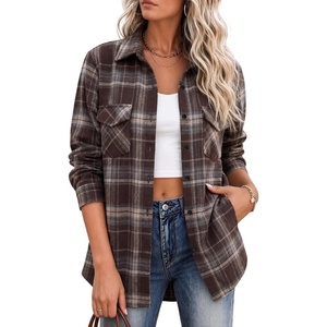 image:imageZeagoo Flannel Shirt Women Plaid Button Down Shackets Long Sleeve Fall Tops  Cotton Brushed Flannel Shirts Lightweight Loose Fit Blouse Business Casual Office Outfits 2026 Fashion Summer Western ClothesGw542