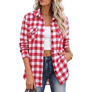 image:imageZeagoo Flannel Shirt Women Plaid Button Down Shackets Long Sleeve Fall Tops  Cotton Brushed Flannel Shirts Lightweight Loose Fit Blouse Business Casual Office Outfits 2026 Fashion Summer Western ClothesGz192