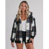 image:imageZeagoo Hoodie for Women Hooded Sweatshirt Button Hoodies With Pockets Comfy Fleece Jackets 2026 Fashion S3XLBlack Plaid