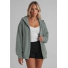 image:imageZeagoo Hoodie for Women Hooded Sweatshirt Button Hoodies With Pockets Comfy Fleece Jackets 2026 Fashion S3XLGraygreen