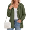 image:imageZeagoo Hoodie for Women Hooded Sweatshirt Button Hoodies With Pockets Comfy Fleece Jackets 2026 Fashion S3XLGreen