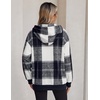 image:imageZeagoo Hoodie for Women Hooded Sweatshirt Button Hoodies With Pockets Comfy Fleece Jackets 2026 Fashion S3XLGrey Black Plaid