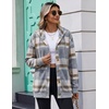 image:imageZeagoo Hoodie for Women Hooded Sweatshirt Button Hoodies With Pockets Comfy Fleece Jackets 2026 Fashion S3XLGreybrown Plaid