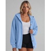 image:imageZeagoo Hoodie for Women Hooded Sweatshirt Button Hoodies With Pockets Comfy Fleece Jackets 2026 Fashion S3XLLight Blue