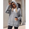 image:imageZeagoo Hoodie for Women Hooded Sweatshirt Button Hoodies With Pockets Comfy Fleece Jackets 2026 Fashion S3XLLight Gray