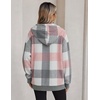 image:imageZeagoo Hoodie for Women Hooded Sweatshirt Button Hoodies With Pockets Comfy Fleece Jackets 2026 Fashion S3XLPink Plaid