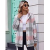 image:imageZeagoo Hoodie for Women Hooded Sweatshirt Button Hoodies With Pockets Comfy Fleece Jackets 2026 Fashion S3XLPink Plaid