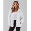 image:imageZeagoo Hoodie for Women Hooded Sweatshirt Button Hoodies With Pockets Comfy Fleece Jackets 2026 Fashion S3XLWhite