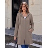 image:imageZeagoo Hoodies for Women Fall Zip up Jacket with Pocket 2026 S3XL  Womens Zip up HoodiesTunic Sweatshirts for WomenCasual Jacket for WomenDeep PocketsSpecial Zip DesignWomen Fall ClothesCoffee Grey