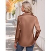 image:imageZeagoo Womens Satin Shirt Silk Button Down Blouses Long Sleeve Loose Tops  Business Casual TopsCollared BlousesLightweight TopsGoing Out TopLadies Elegant BlouseDressy Party TopsFall FashionToffee
