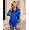 image:imageZeagoo Womens Satin Shirt Silk Button Down Blouses Long Sleeve Loose Tops  Business Casual TopsCollared BlousesLightweight TopsGoing Out TopLadies Elegant BlouseDressy Party TopsFall FashionRoyal Blue
