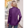 image:imageZeagoo Womens Satin Shirt Silk Button Down Blouses Long Sleeve Loose Tops  Business Casual TopsCollared BlousesLightweight TopsGoing Out TopLadies Elegant BlouseDressy Party TopsFall FashionPurple
