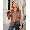 image:imageZeagoo Womens Satin Shirt Silk Button Down Blouses Long Sleeve Loose Tops  Business Casual TopsCollared BlousesLightweight TopsGoing Out TopLadies Elegant BlouseDressy Party TopsFall FashionToffee