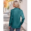 image:imageZeagoo Womens Satin Shirt Silk Button Down Blouses Long Sleeve Loose Tops  Business Casual TopsCollared BlousesLightweight TopsGoing Out TopLadies Elegant BlouseDressy Party TopsFall FashionTeal Blue