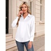 image:imageZeagoo Womens Satin Shirt Silk Button Down Blouses Long Sleeve Loose Tops  Business Casual TopsCollared BlousesLightweight TopsGoing Out TopLadies Elegant BlouseDressy Party TopsFall FashionWhite