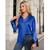 image:imageZeagoo Womens Satin Shirt Silk Button Down Blouses Long Sleeve Loose Tops  Business Casual TopsCollared BlousesLightweight TopsGoing Out TopLadies Elegant BlouseDressy Party TopsFall FashionRoyal Blue