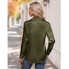 image:imageZeagoo Womens Satin Shirt Silk Button Down Blouses Long Sleeve Loose Tops  Business Casual TopsCollared BlousesLightweight TopsGoing Out TopLadies Elegant BlouseDressy Party TopsFall FashionOlive Green