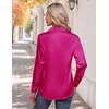 image:imageZeagoo Womens Satin Shirt Silk Button Down Blouses Long Sleeve Loose Tops  Business Casual TopsCollared BlousesLightweight TopsGoing Out TopLadies Elegant BlouseDressy Party TopsFall FashionHot Pink