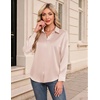 image:imageZeagoo Womens Satin Shirt Silk Button Down Blouses Long Sleeve Loose Tops  Business Casual TopsCollared BlousesLightweight TopsGoing Out TopLadies Elegant BlouseDressy Party TopsFall FashionChampagne