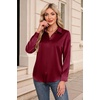 image:imageZeagoo Womens Satin Shirt Silk Button Down Blouses Long Sleeve Loose Tops  Business Casual TopsCollared BlousesLightweight TopsGoing Out TopLadies Elegant BlouseDressy Party TopsFall FashionWine Red