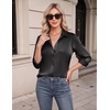 image:imageZeagoo Womens Satin Shirt Silk Button Down Blouses Long Sleeve Loose Tops  Business Casual TopsCollared BlousesLightweight TopsGoing Out TopLadies Elegant BlouseDressy Party TopsFall FashionBlack