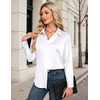 image:imageZeagoo Womens Satin Shirt Silk Button Down Blouses Long Sleeve Loose Tops  Business Casual TopsCollared BlousesLightweight TopsGoing Out TopLadies Elegant BlouseDressy Party TopsFall FashionWhite