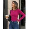 image:imageZeagoo Women Long Sleeve Shirts Slim Fit Going Out Tops Crewneck Basic Tee  Stretchy Fitted Tops for Casual Versatile TShirt Soft Layering Shirts Perfect for Summer and Fall OutfitsRose Red