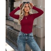 image:imageZeagoo Women Long Sleeve Shirts Slim Fit Going Out Tops Crewneck Basic Tee  Stretchy Fitted Tops for Casual Versatile TShirt Soft Layering Shirts Perfect for Summer and Fall OutfitsWine Red