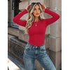 image:imageZeagoo Women Long Sleeve Shirts Slim Fit Going Out Tops Crewneck Basic Tee  Stretchy Fitted Tops for Casual Versatile TShirt Soft Layering Shirts Perfect for Summer and Fall OutfitsRed