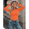 image:imageZeagoo Women Long Sleeve Shirts Slim Fit Going Out Tops Crewneck Basic Tee  Stretchy Fitted Tops for Casual Versatile TShirt Soft Layering Shirts Perfect for Summer and Fall OutfitsOrange
