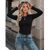 image:imageZeagoo Women Long Sleeve Shirts Slim Fit Going Out Tops Crewneck Basic Tee  Stretchy Fitted Tops for Casual Versatile TShirt Soft Layering Shirts Perfect for Summer and Fall OutfitsBlack