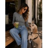 image:imageZeagoo Women Long Sleeve Shirts Slim Fit Going Out Tops Crewneck Basic Tee  Stretchy Fitted Tops for Casual Versatile TShirt Soft Layering Shirts Perfect for Summer and Fall OutfitsDark Gray
