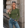 image:imageZeagoo Women Long Sleeve Shirts Slim Fit Going Out Tops Crewneck Basic Tee  Stretchy Fitted Tops for Casual Versatile TShirt Soft Layering Shirts Perfect for Summer and Fall OutfitsArmy Green