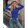 image:imageZeagoo Women Long Sleeve Shirts Slim Fit Going Out Tops Crewneck Basic Tee  Stretchy Fitted Tops for Casual Versatile TShirt Soft Layering Shirts Perfect for Summer and Fall OutfitsRoyal Blue