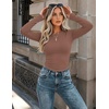 image:imageZeagoo Women Long Sleeve Shirts Slim Fit Going Out Tops Crewneck Basic Tee  Stretchy Fitted Tops for Casual Versatile TShirt Soft Layering Shirts Perfect for Summer and Fall OutfitsTaupe