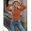 image:imageZeagoo Women Long Sleeve Shirts Slim Fit Going Out Tops Crewneck Basic Tee  Stretchy Fitted Tops for Casual Versatile TShirt Soft Layering Shirts Perfect for Summer and Fall OutfitsCaramel