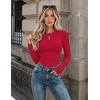 image:imageZeagoo Women Long Sleeve Shirts Slim Fit Going Out Tops Crewneck Basic Tee  Stretchy Fitted Tops for Casual Versatile TShirt Soft Layering Shirts Perfect for Summer and Fall OutfitsRed