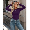 image:imageZeagoo Women Long Sleeve Shirts Slim Fit Going Out Tops Crewneck Basic Tee  Stretchy Fitted Tops for Casual Versatile TShirt Soft Layering Shirts Perfect for Summer and Fall OutfitsPurple