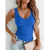 image:imageZeagoo Womens Double Lined V Neck Tank Tops Summer Slim Fit Outfits  Casual Basic Layering Tank Tops Sleeveless Tops For Women Cute Going Out Tops Womens Summer Tops Women Fall ClothesRoyal Blue