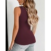 image:imageZeagoo Womens Double Lined V Neck Tank Tops Summer Slim Fit Outfits  Casual Basic Layering Tank Tops Sleeveless Tops For Women Cute Going Out Tops Womens Summer Tops Women Fall ClothesWine Red