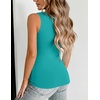 image:imageZeagoo Womens Double Lined V Neck Tank Tops Summer Slim Fit Outfits  Casual Basic Layering Tank Tops Sleeveless Tops For Women Cute Going Out Tops Womens Summer Tops Women Fall ClothesTurquoise