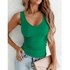 image:imageZeagoo Womens Double Lined V Neck Tank Tops Summer Slim Fit Outfits  Casual Basic Layering Tank Tops Sleeveless Tops For Women Cute Going Out Tops Womens Summer Tops Women Fall ClothesGreen