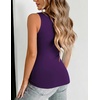 image:imageZeagoo Womens Double Lined V Neck Tank Tops Summer Slim Fit Outfits  Casual Basic Layering Tank Tops Sleeveless Tops For Women Cute Going Out Tops Womens Summer Tops Women Fall ClothesDark Purple