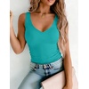 image:imageZeagoo Womens Double Lined V Neck Tank Tops Summer Slim Fit Outfits  Casual Basic Layering Tank Tops Sleeveless Tops For Women Cute Going Out Tops Womens Summer Tops Women Fall ClothesTurquoise