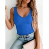 image:imageZeagoo Womens Double Lined V Neck Tank Tops Summer Slim Fit Outfits  Casual Basic Layering Tank Tops Sleeveless Tops For Women Cute Going Out Tops Womens Summer Tops Women Fall ClothesRoyal Blue