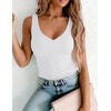 image:imageZeagoo Womens Double Lined V Neck Tank Tops Summer Slim Fit Outfits  Casual Basic Layering Tank Tops Sleeveless Tops For Women Cute Going Out Tops Womens Summer Tops Women Fall ClothesWhite