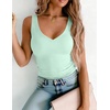 image:imageZeagoo Womens Double Lined V Neck Tank Tops Summer Slim Fit Outfits  Casual Basic Layering Tank Tops Sleeveless Tops For Women Cute Going Out Tops Womens Summer Tops Women Fall ClothesMint Green